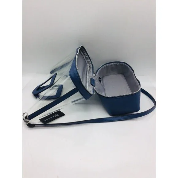 Inc International Concepts Transparent Clear Chambray Blue Sport Tote Bag - Picture 6 of 8